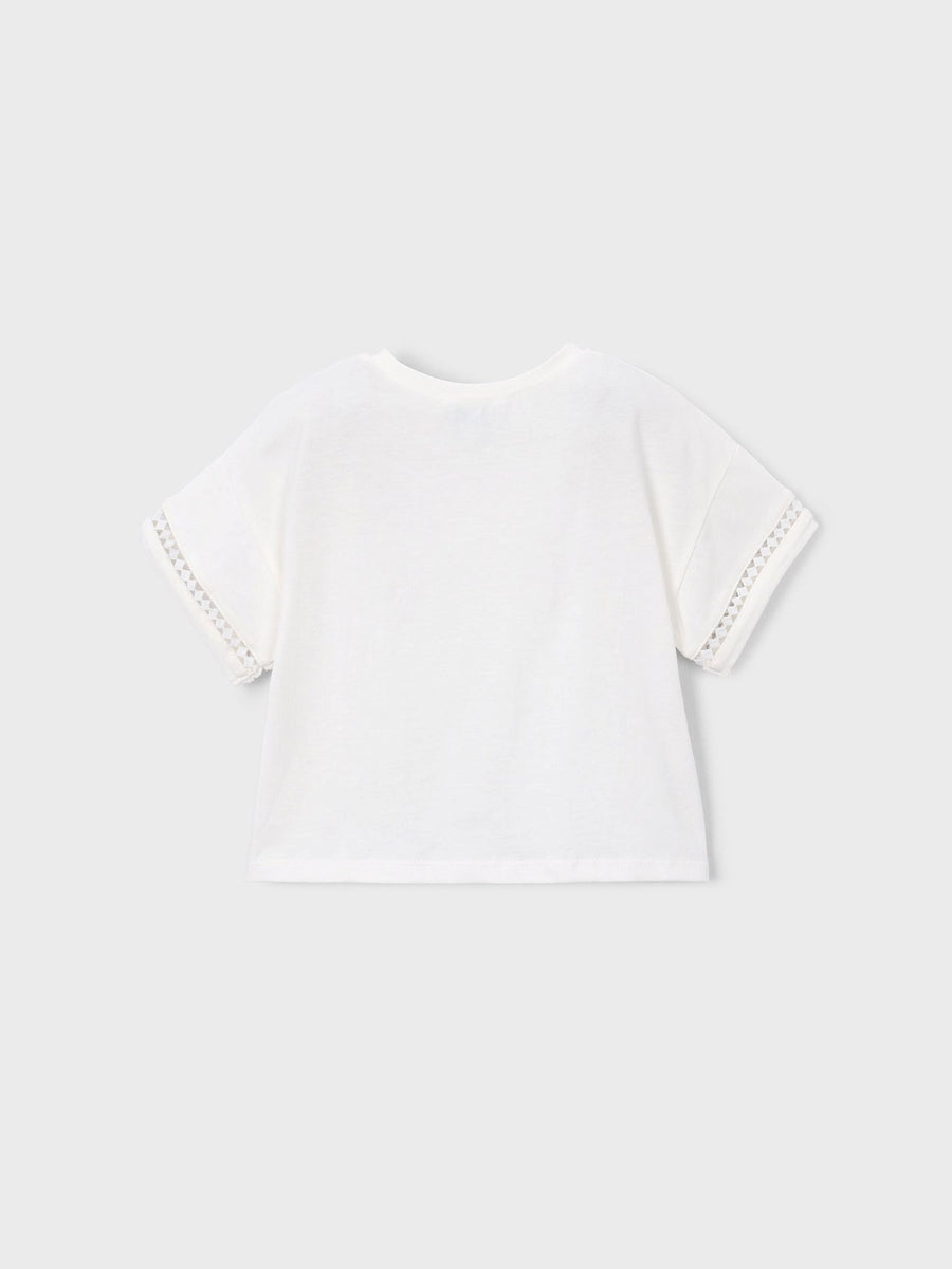 camiseta m/curta nó Crú (Creme / Pérola)  para Menina - Mayoral