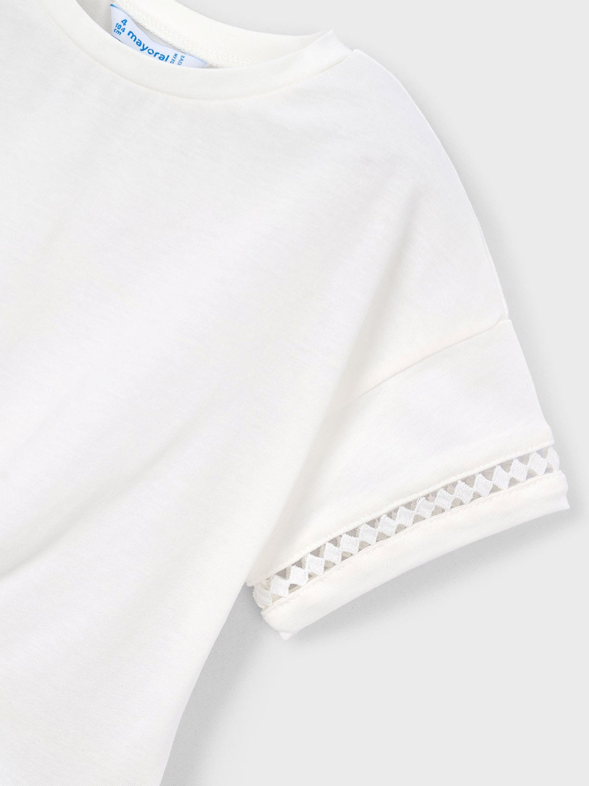 camiseta m/curta nó Crú (Creme / Pérola)  para Menina - Mayoral