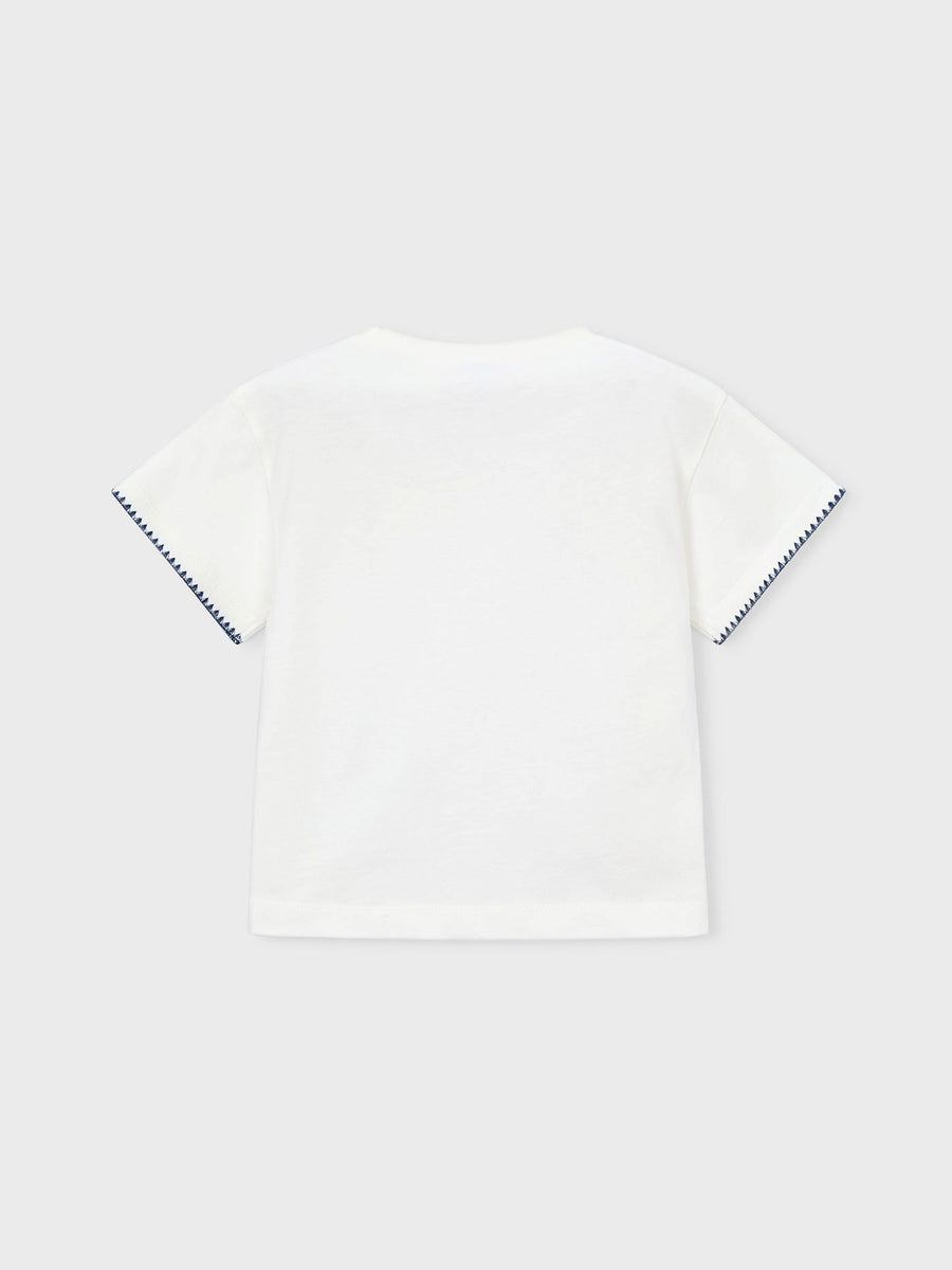 Camiseta aplicações Crú (Creme / Pérola)  para Menina - Mayoral