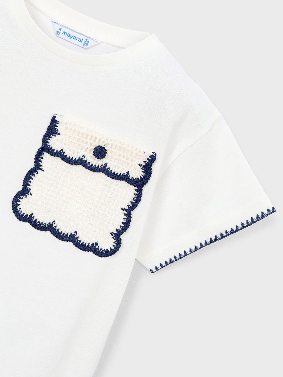 Camiseta aplicações Crú (Creme / Pérola)  para Menina - Mayoral