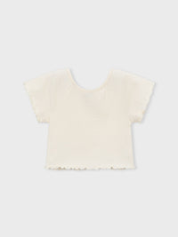 Camiseta manga curta Osso (Creme / Pérola)  para Menina - Mayoral