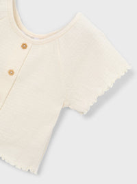 Camiseta manga curta Osso (Creme / Pérola)  para Menina - Mayoral