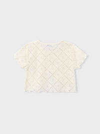 T-shirt m/c 2 peças em croché Grão bico (Bege)  para Menina - Mayoral