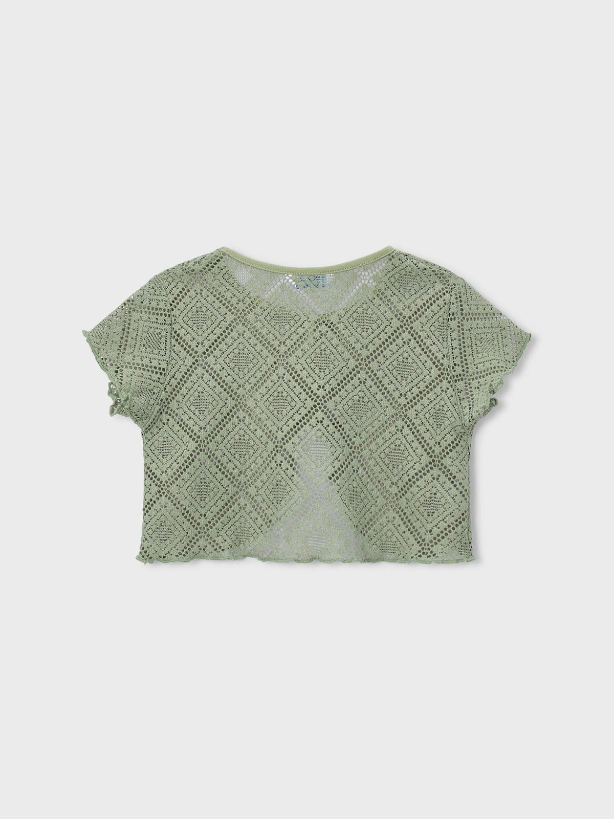 T-shirt m/c 2 peças em croché Musgo (Verde)  para Menina - Mayoral