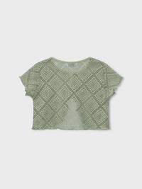 T-shirt m/c 2 peças em croché Musgo (Verde)  para Menina - Mayoral