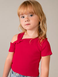 T´shirt assimetrica Diospiro (Laranja Outono)  para Menina - Mayoral