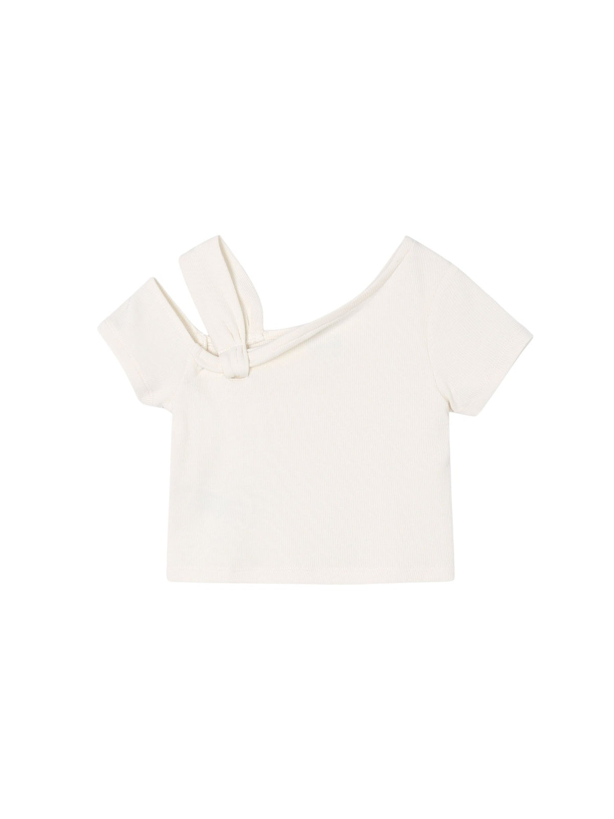 T´shirt assimetrica Crú (Creme / Pérola)  para Menina - Mayoral