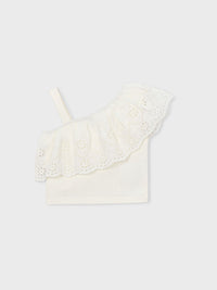 Blusa alças perfurada Crú (Creme / Pérola)  para Menina - Mayoral