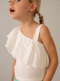 Blusa alças perfurada Crú (Creme / Pérola)  para Menina - Mayoral