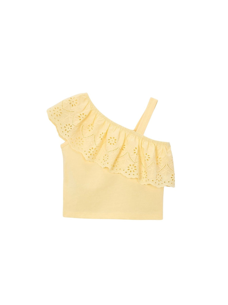 Blusa alças perfurada Baunilha (Amarelo Pálido)  para Menina - Mayoral