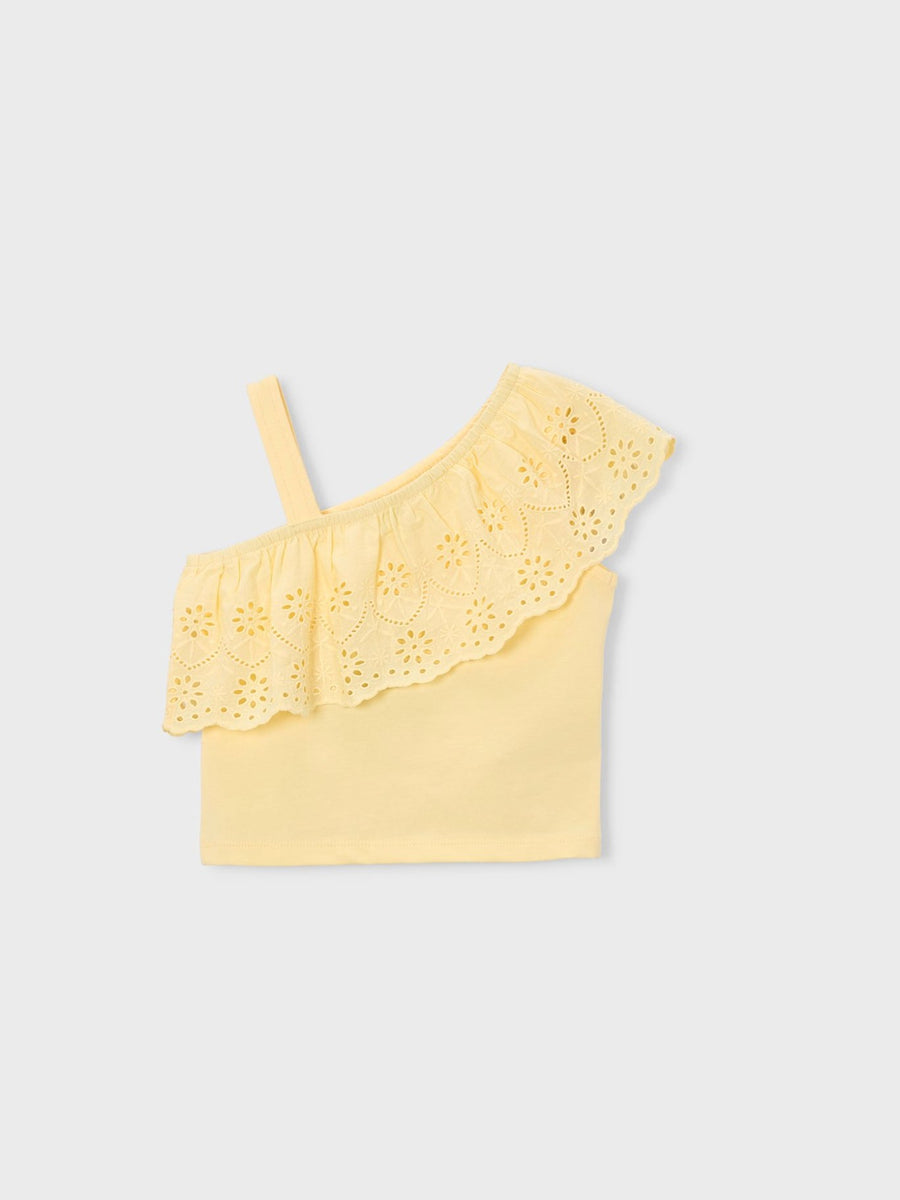 Blusa alças perfurada Baunilha (Amarelo Pálido)  para Menina - Mayoral