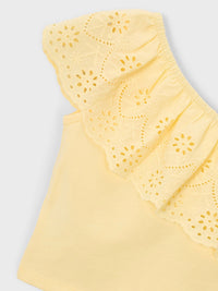 Blusa alças perfurada Baunilha (Amarelo Pálido)  para Menina - Mayoral