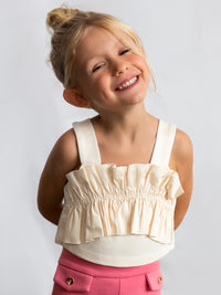 Top com babados Crú (Creme / Pérola)  para Menina - Mayoral