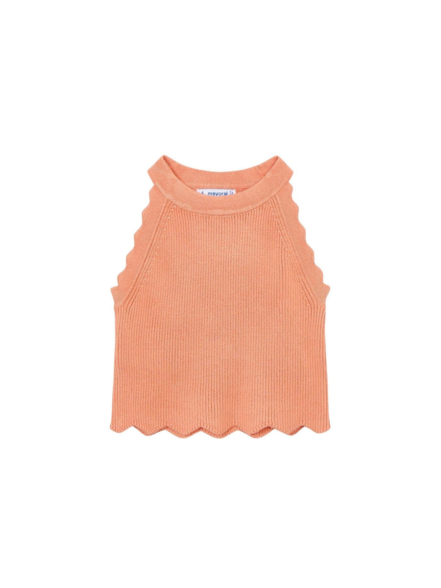 Top tricô Pêssego (Laranja Outono)  para Menina - Mayoral