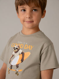 T´shirt "good day" Topeira (Castanho Claro)  para Menino - Mayoral