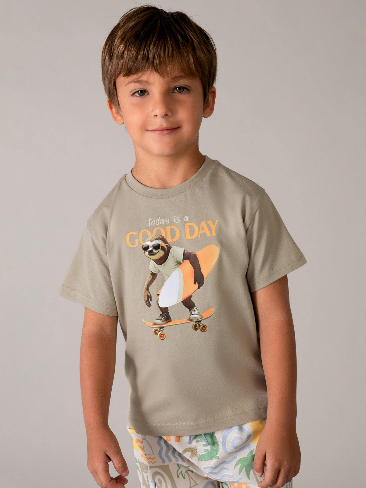 T´shirt "good day" Topeira (Castanho Claro)  para Menino - Mayoral