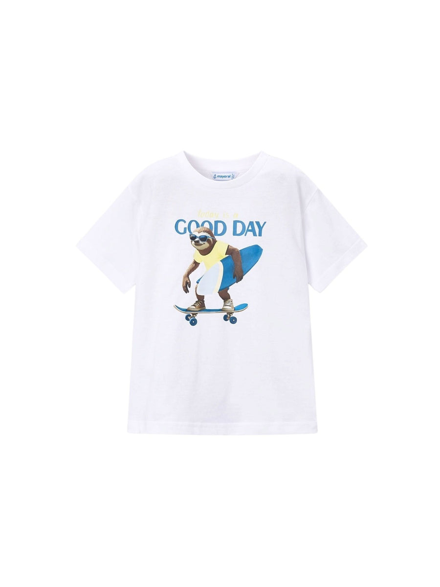 T´shirt "good day" Branco (Branco)  para Menino - Mayoral