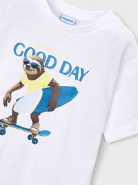 T´shirt "good day" Branco (Branco)  para Menino - Mayoral