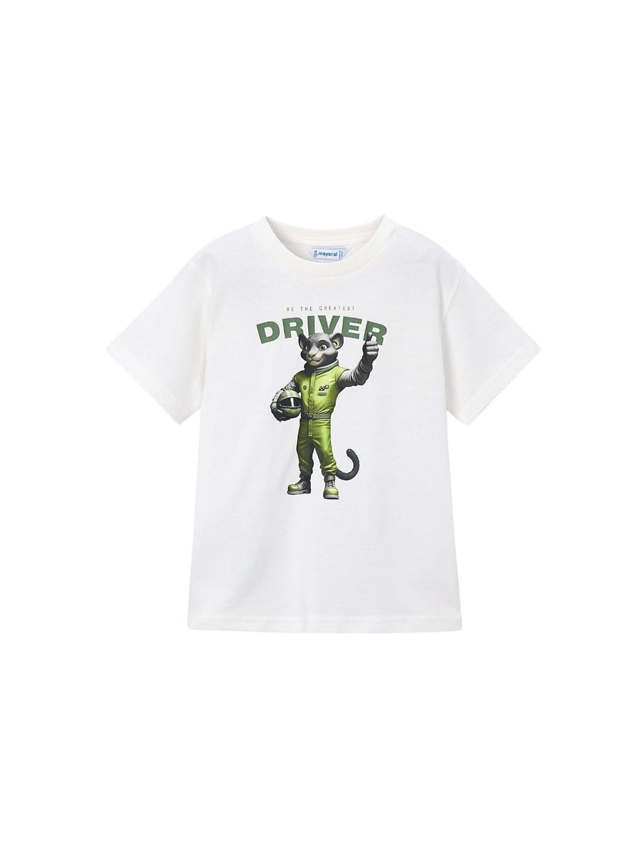 T´shirt driver Nata (Creme / Pérola)  para Menino - Mayoral