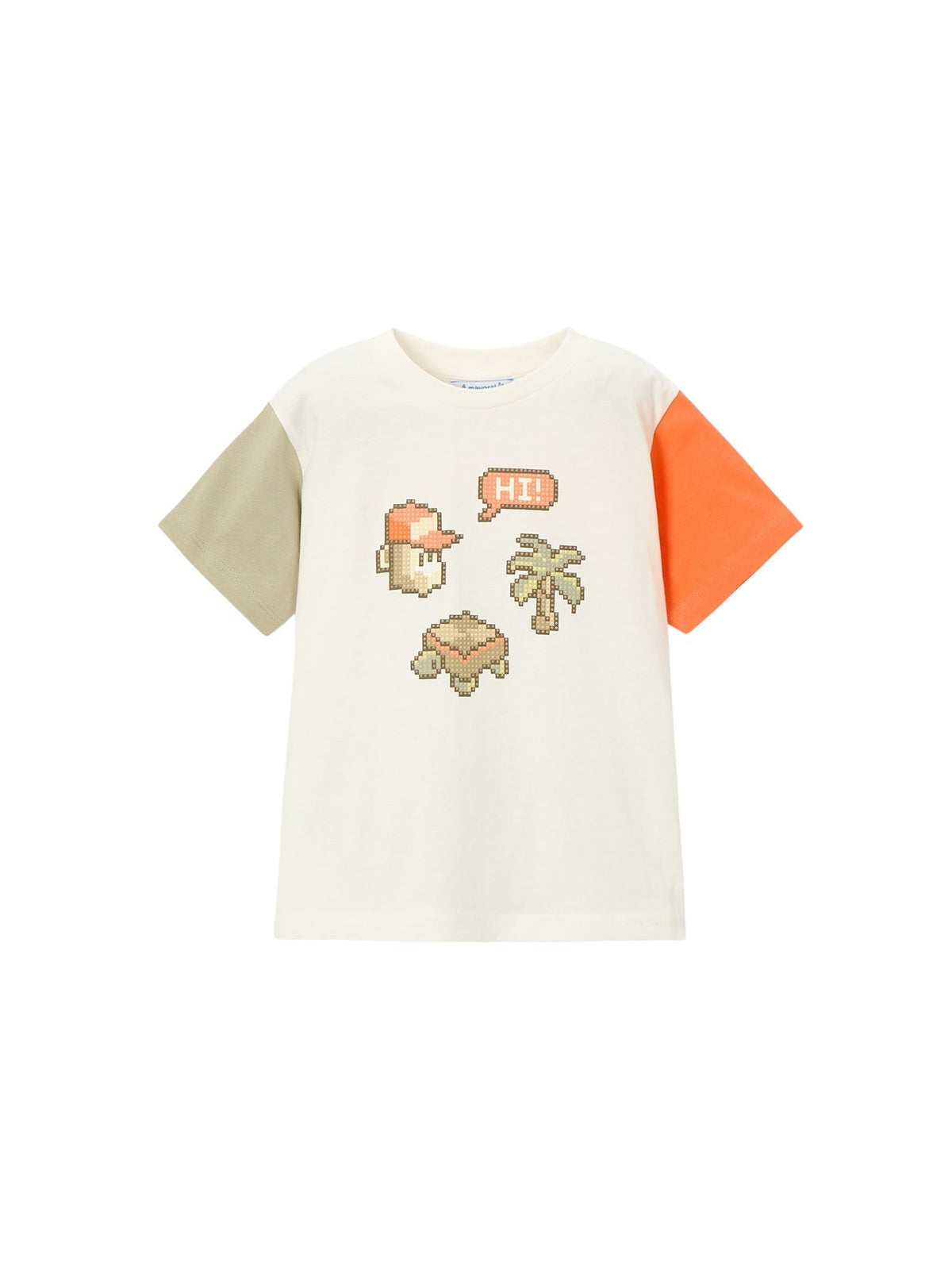 Camiseta combinada Nata-laran (Laranja)  para Menino - Mayoral