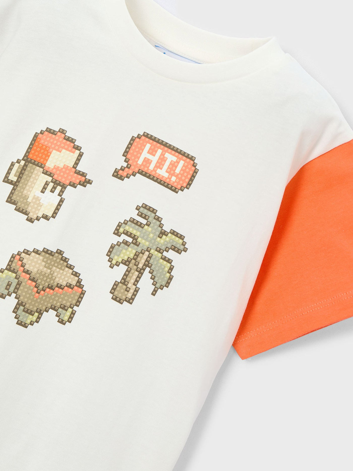 Camiseta combinada Nata-laran (Laranja)  para Menino - Mayoral