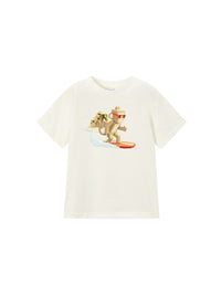 T´shirt macaco -surf Nata (Creme / Pérola)  para Menino - Mayoral