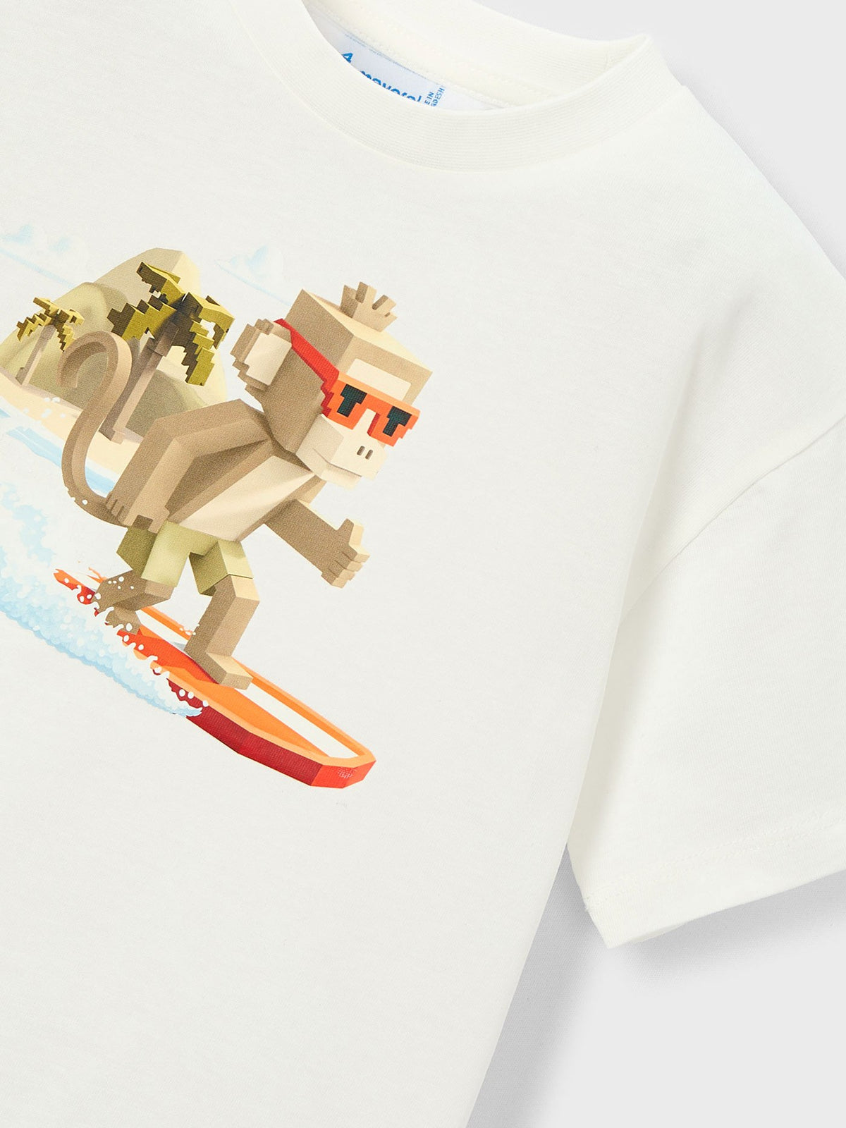 T´shirt macaco -surf Nata (Creme / Pérola)  para Menino - Mayoral
