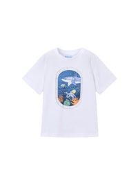 T´shirt escotilha / mar Branco (Branco)  para Menino - Mayoral