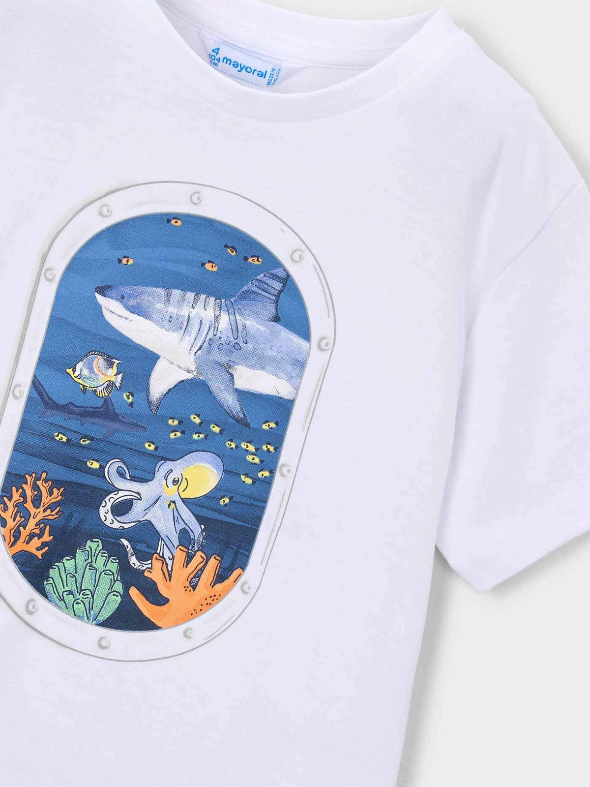 T´shirt escotilha / mar Branco (Branco)  para Menino - Mayoral