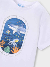 T´shirt escotilha / mar Branco (Branco)  para Menino - Mayoral