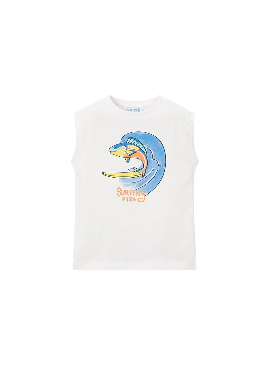 Camiseta alças Branco (Branco)  para Menino - Mayoral