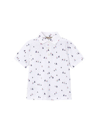 Polo m/curta estampada Bco-tomate (Vermelho)  para Menino - Mayoral