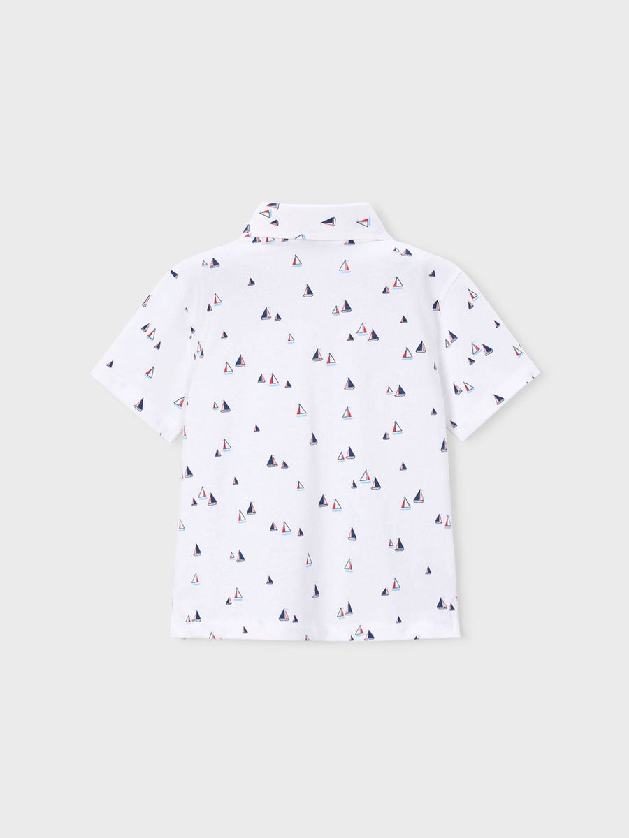 Polo m/curta estampada Bco-tomate (Vermelho)  para Menino - Mayoral