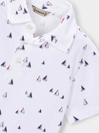 Polo m/curta estampada Bco-tomate (Vermelho)  para Menino - Mayoral