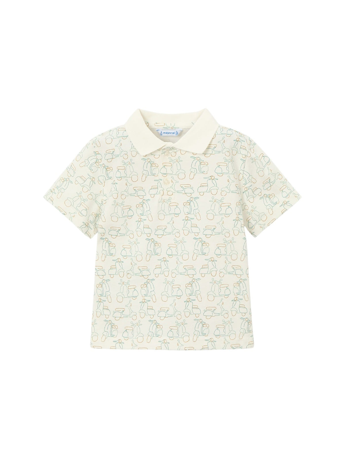 Polo m/curta estampada Nata-alga (Verde)  para Menino - Mayoral