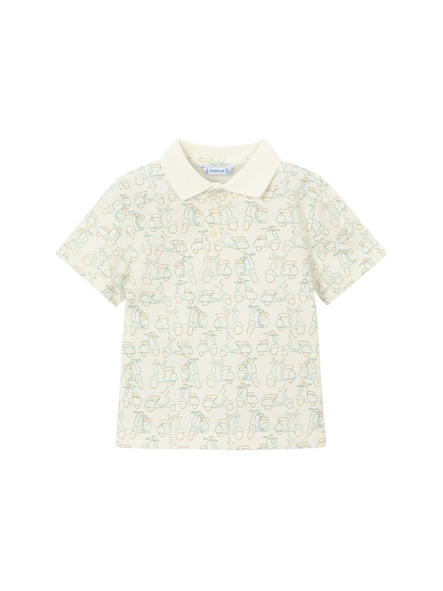 Polo m/curta estampada Nata-alga (Verde)  para Menino - Mayoral