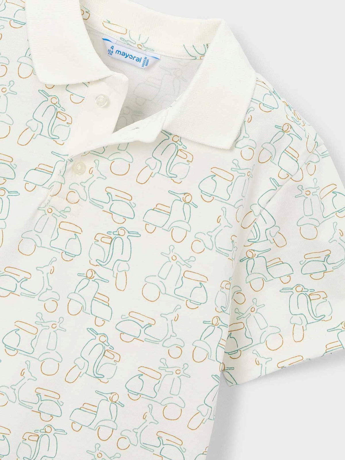 Polo m/curta estampada Nata-alga (Verde)  para Menino - Mayoral