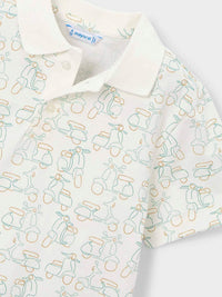 Polo m/curta estampada Nata-alga (Verde)  para Menino - Mayoral