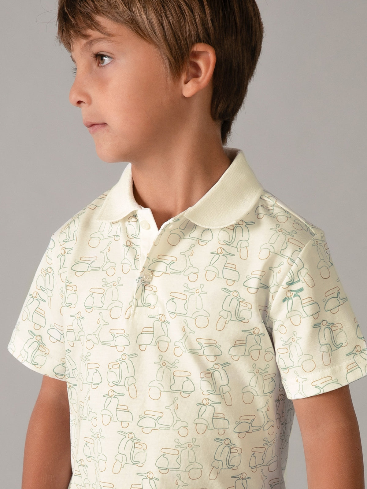 Polo m/curta estampada Nata-alga (Verde)  para Menino - Mayoral
