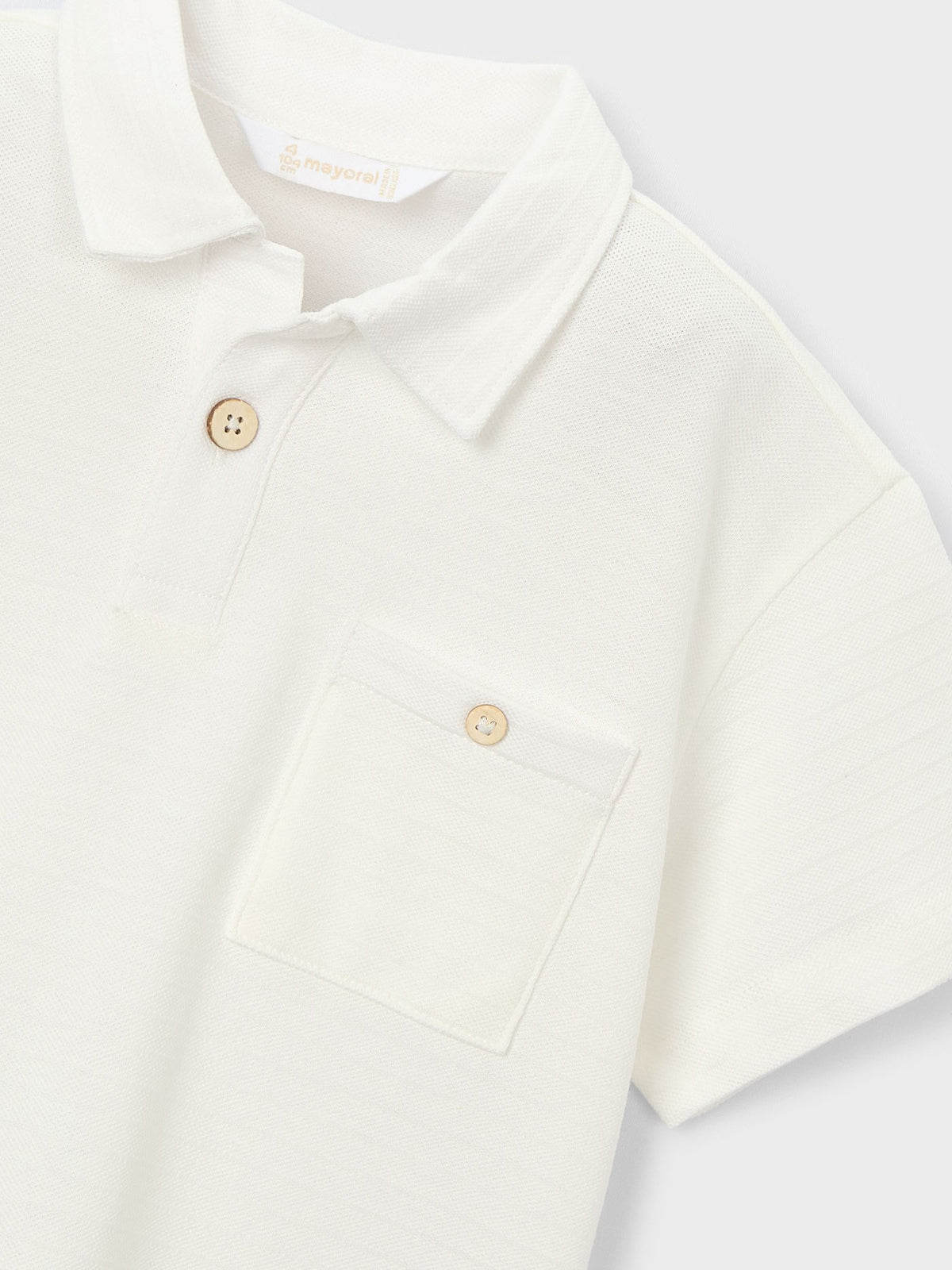 Polo m/c estructura Nata (Creme / Pérola)  para Menino - Mayoral