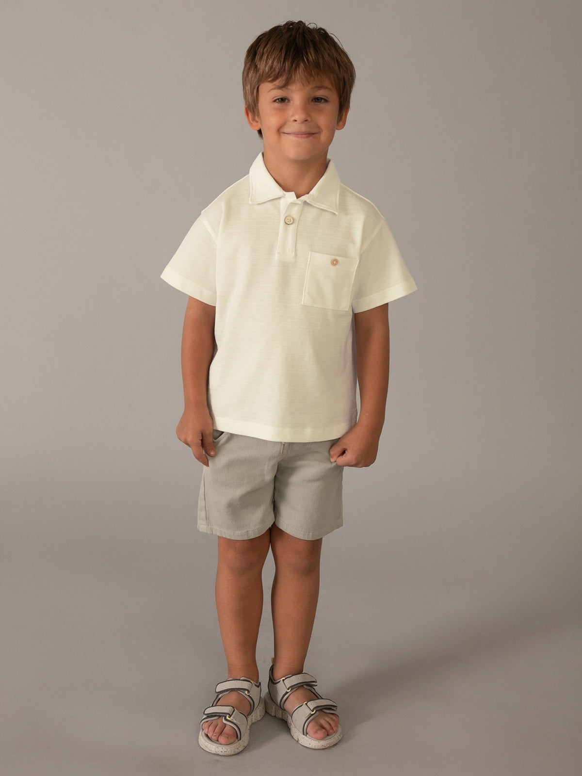 Polo m/c estructura Nata (Creme / Pérola)  para Menino - Mayoral