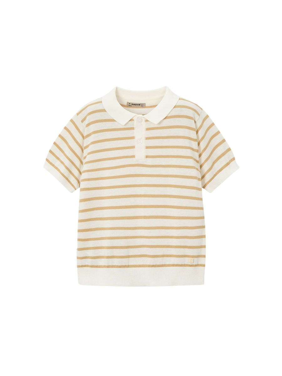 Polo m/curta tricô Nata-mocca (Castanho Claro)  para Menino - Mayoral