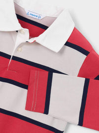 Polo m/comp. riscas Tomate (Vermelho)  para Menino - Mayoral