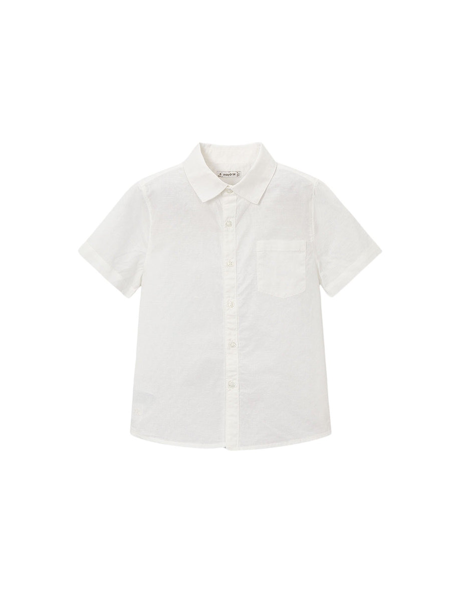 Camisa m/curta linho Branco (Branco)  para Menino - Mayoral