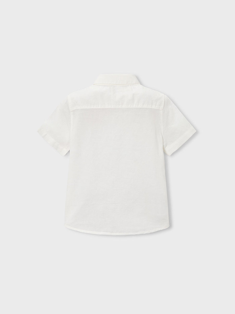 Camisa m/curta linho Branco (Branco)  para Menino - Mayoral