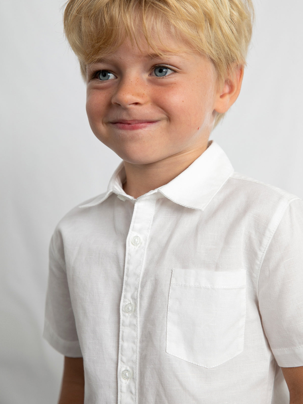 Camisa m/curta linho Branco (Branco)  para Menino - Mayoral
