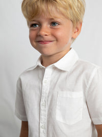 Camisa m/curta linho Branco (Branco)  para Menino - Mayoral