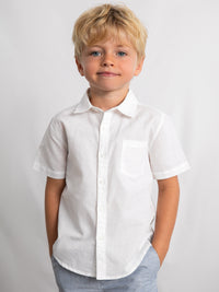 Camisa m/curta linho Branco (Branco)  para Menino - Mayoral