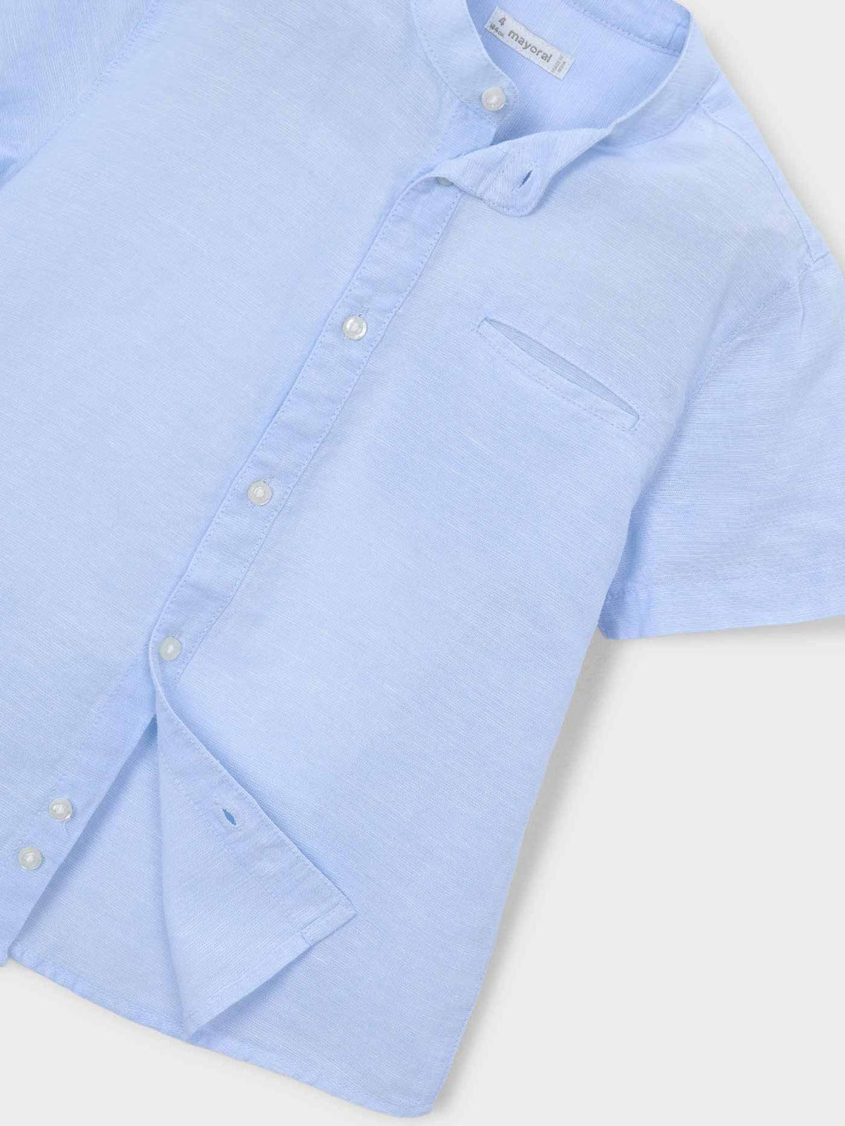 Camisa m/ curta linho Celeste (Celeste)  para Menino - Mayoral