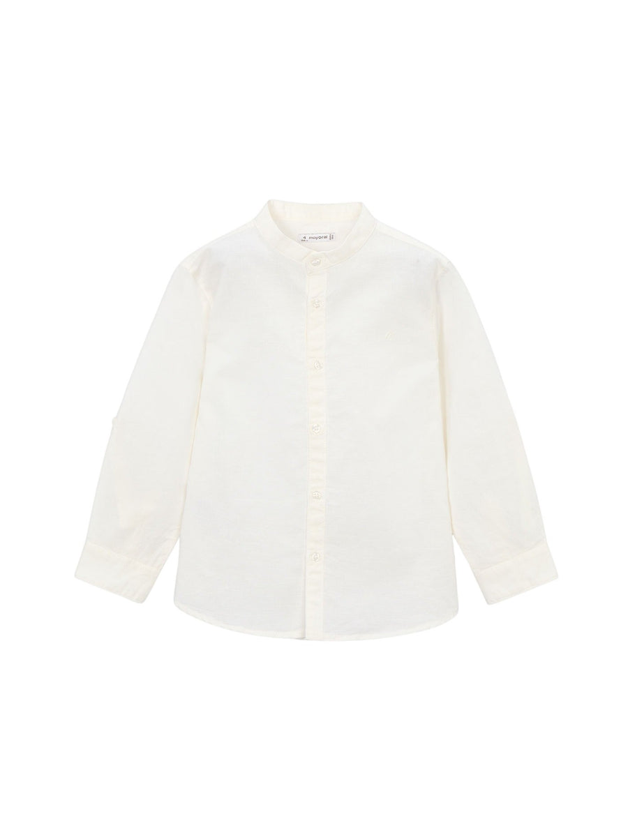 Camisa m/comp. gola padre lin Nata (Creme / Pérola)  para Menino - Mayoral